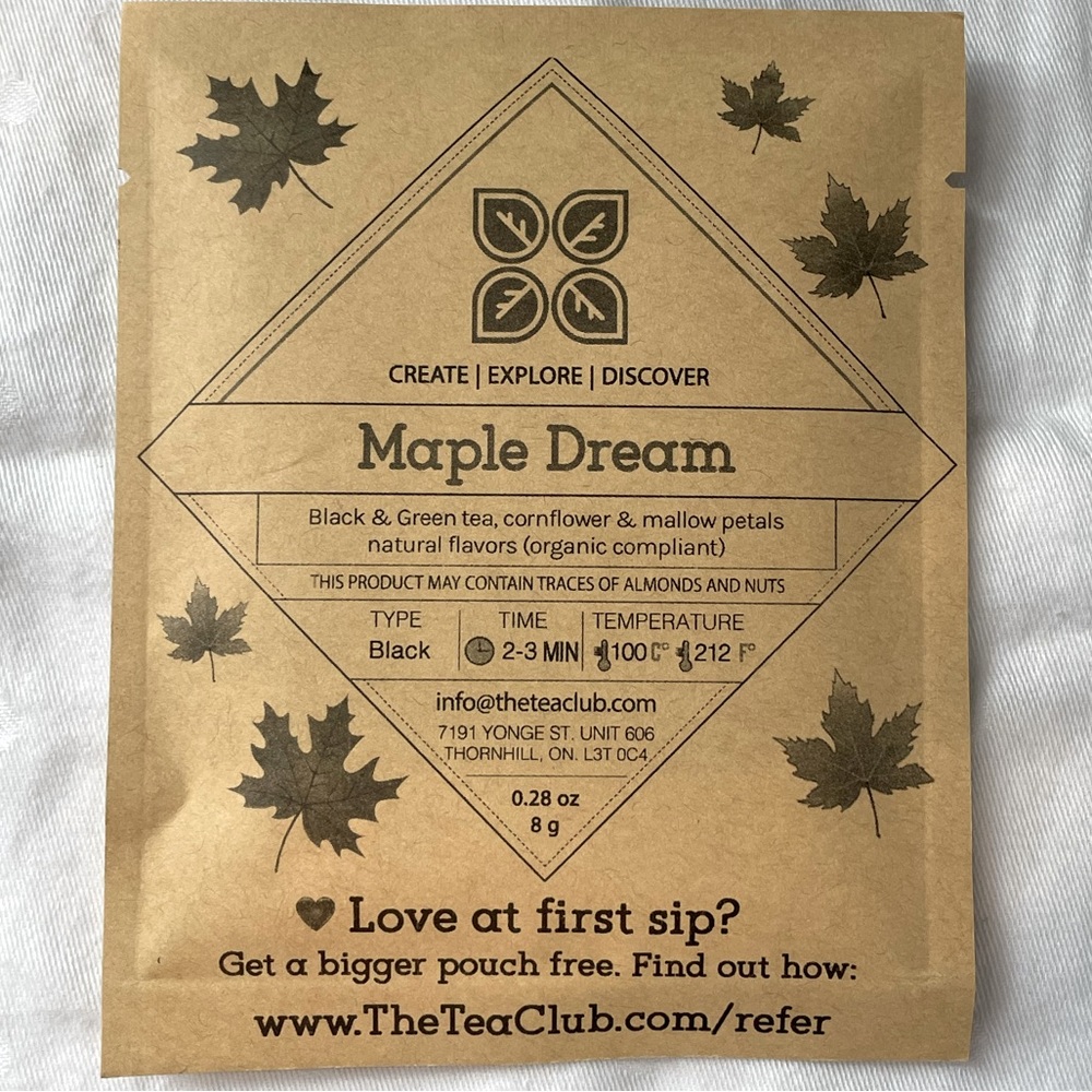 Maple Dream Loose Leaf Tea, 8 g, Dollar Tea Club
